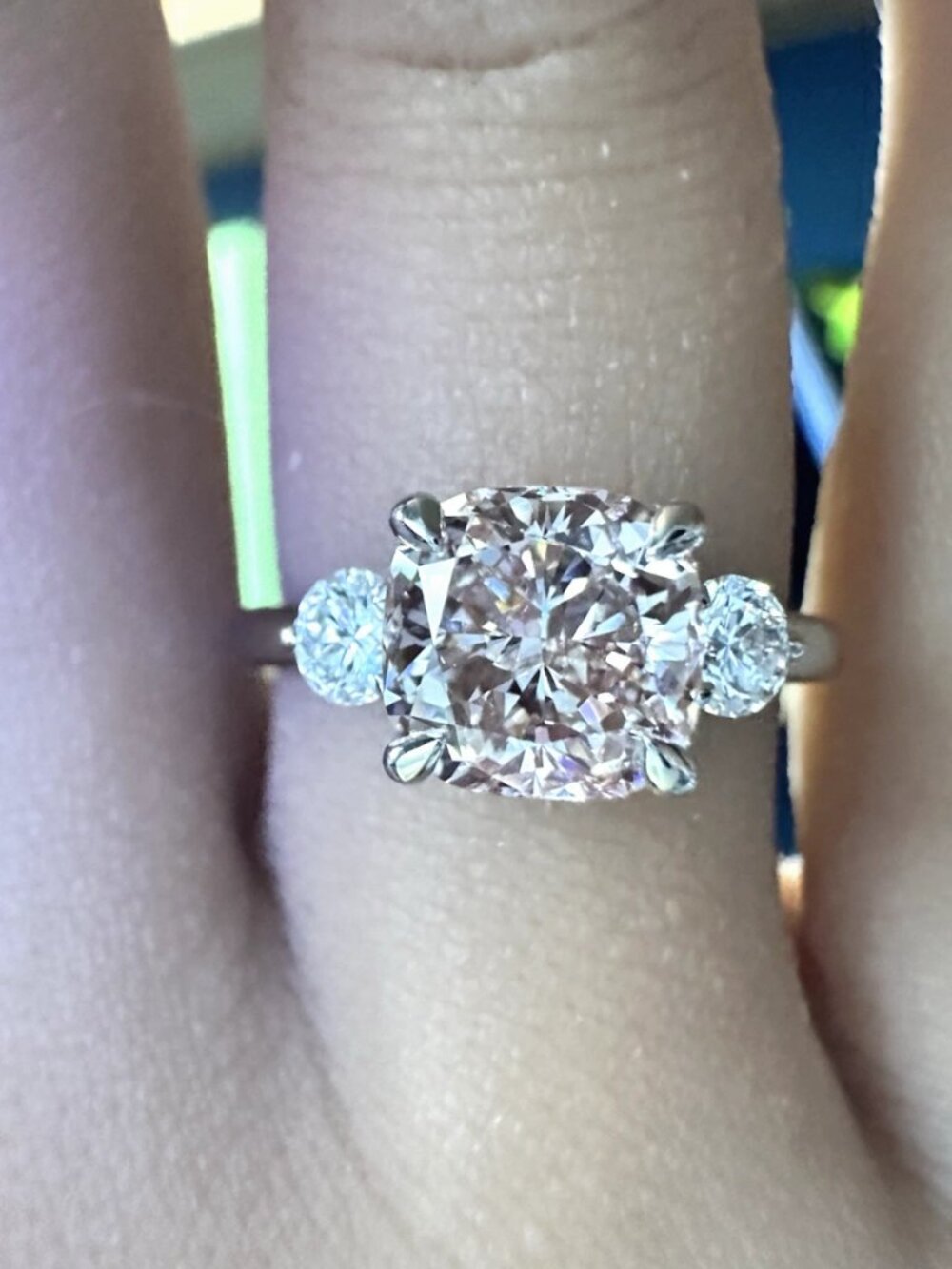 Blush Pink Diamond Ring w/Earrings | *3* IGI Certified Diamonds | 4+ cttw